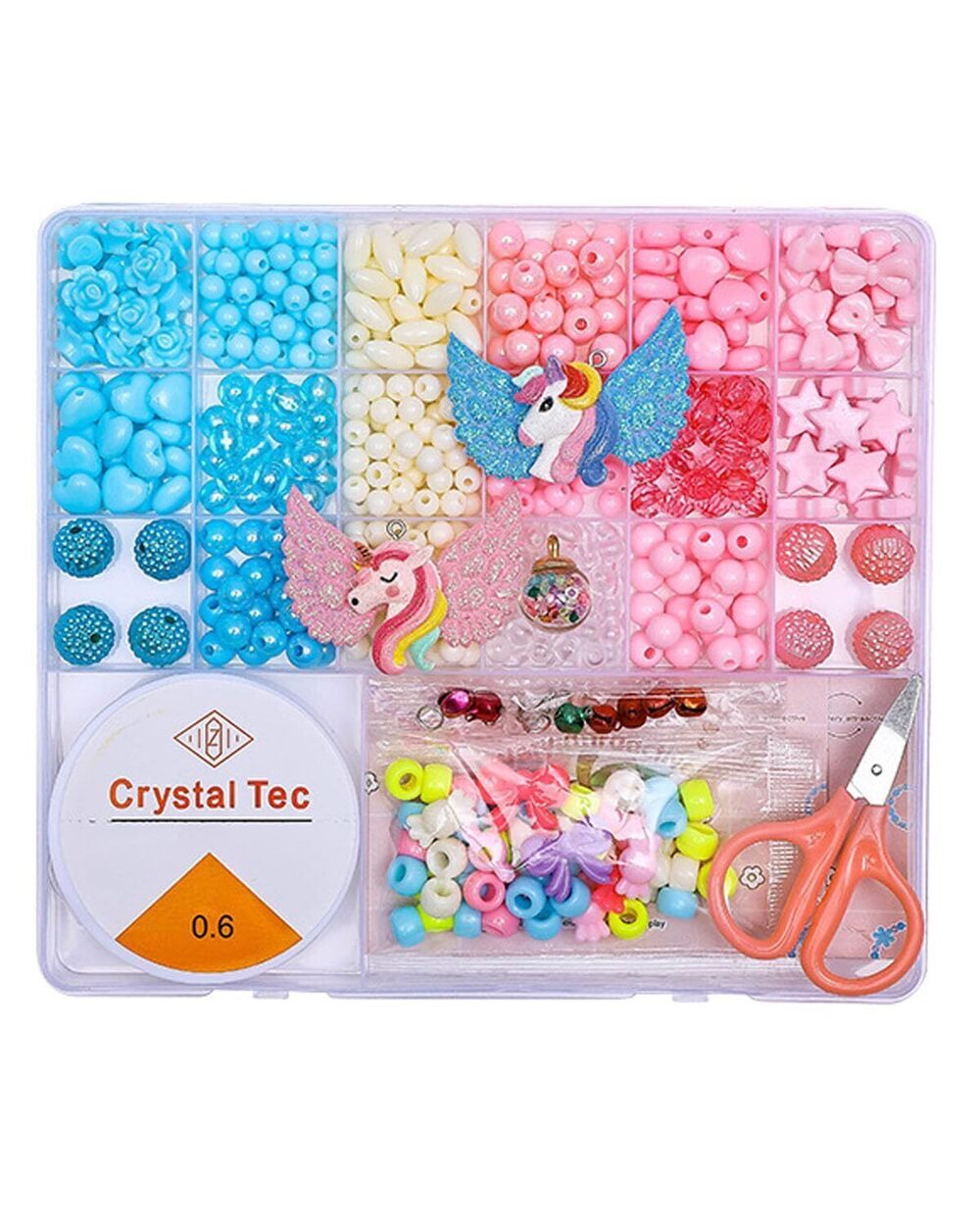2192 Jewelry Making Kit, 400 Pcs Acrylic Beads, Heart Pearl Charms, Crystal